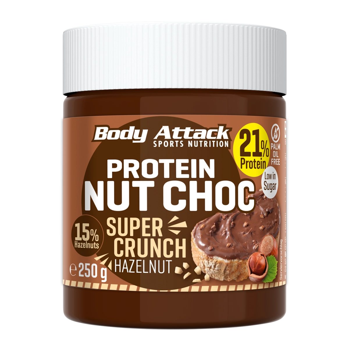 Body Attack Protein Nut Choc Super Crunch Hazelnut