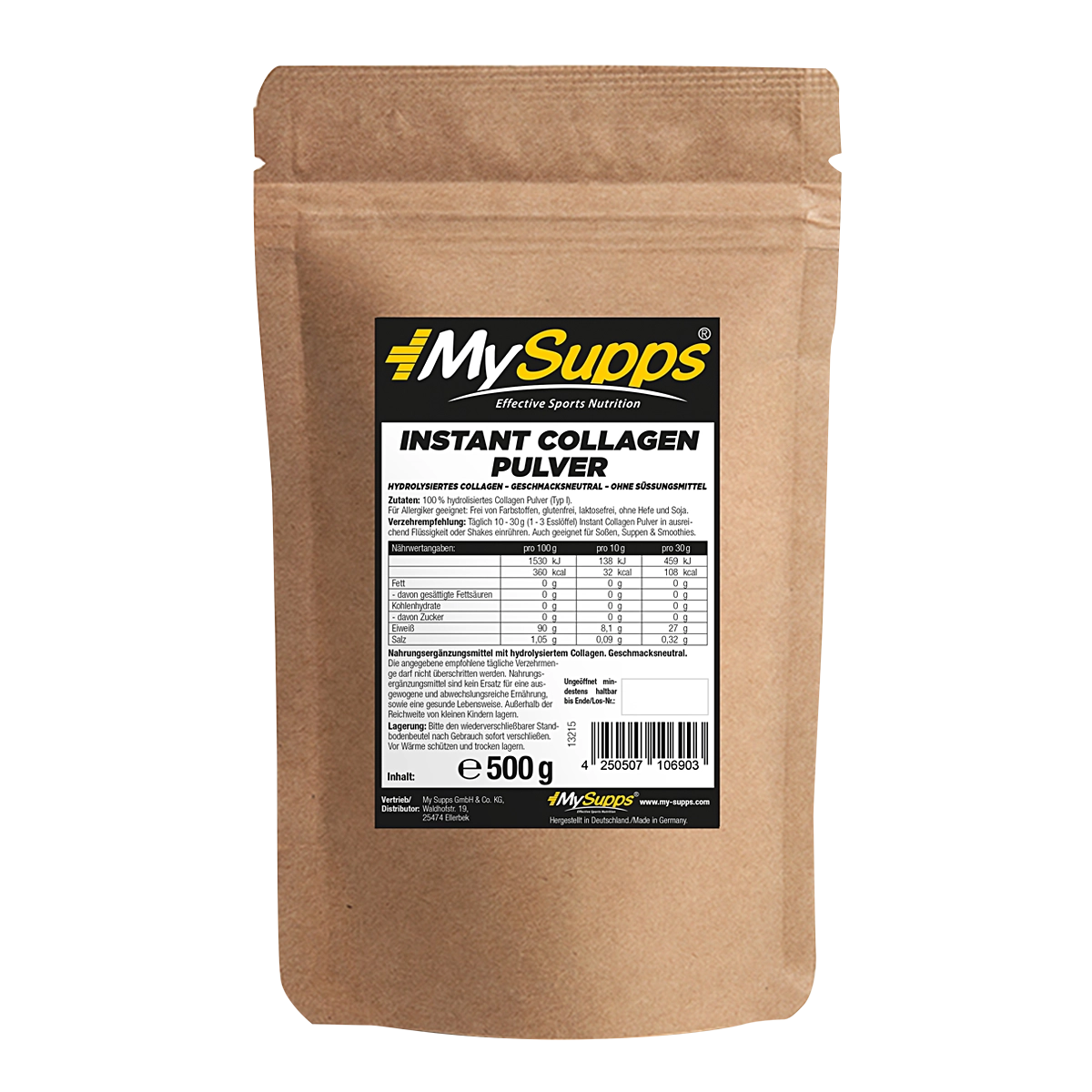 Eine Packung MYSupps Instant Collagen Pulver