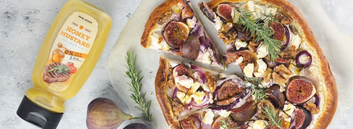 Pizza mit Honey Mustard Sauce