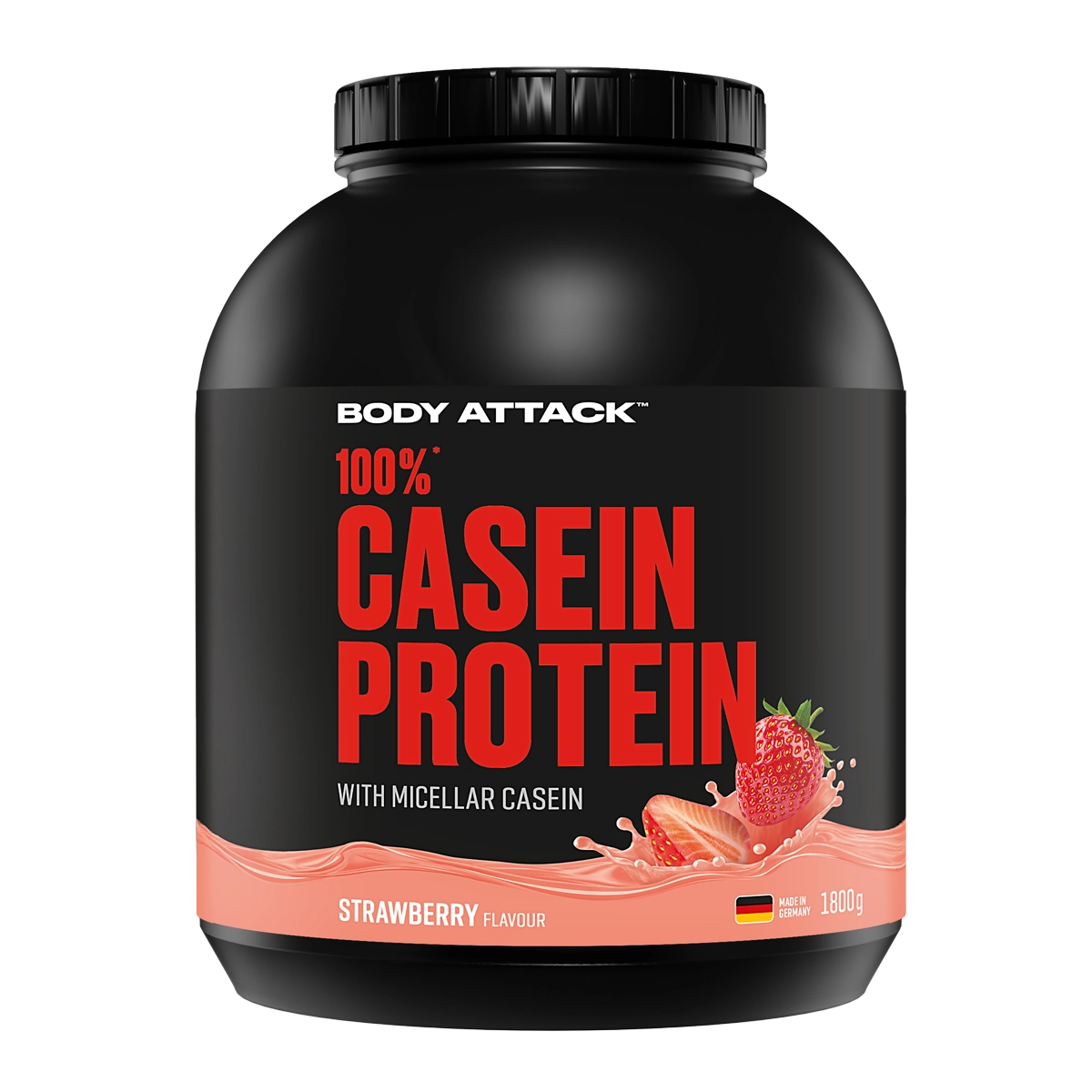Eine Dose 100% Casein Protein Strawberry