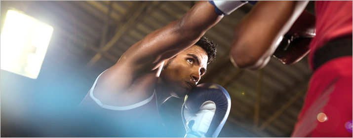 Fitness Sportler boxt