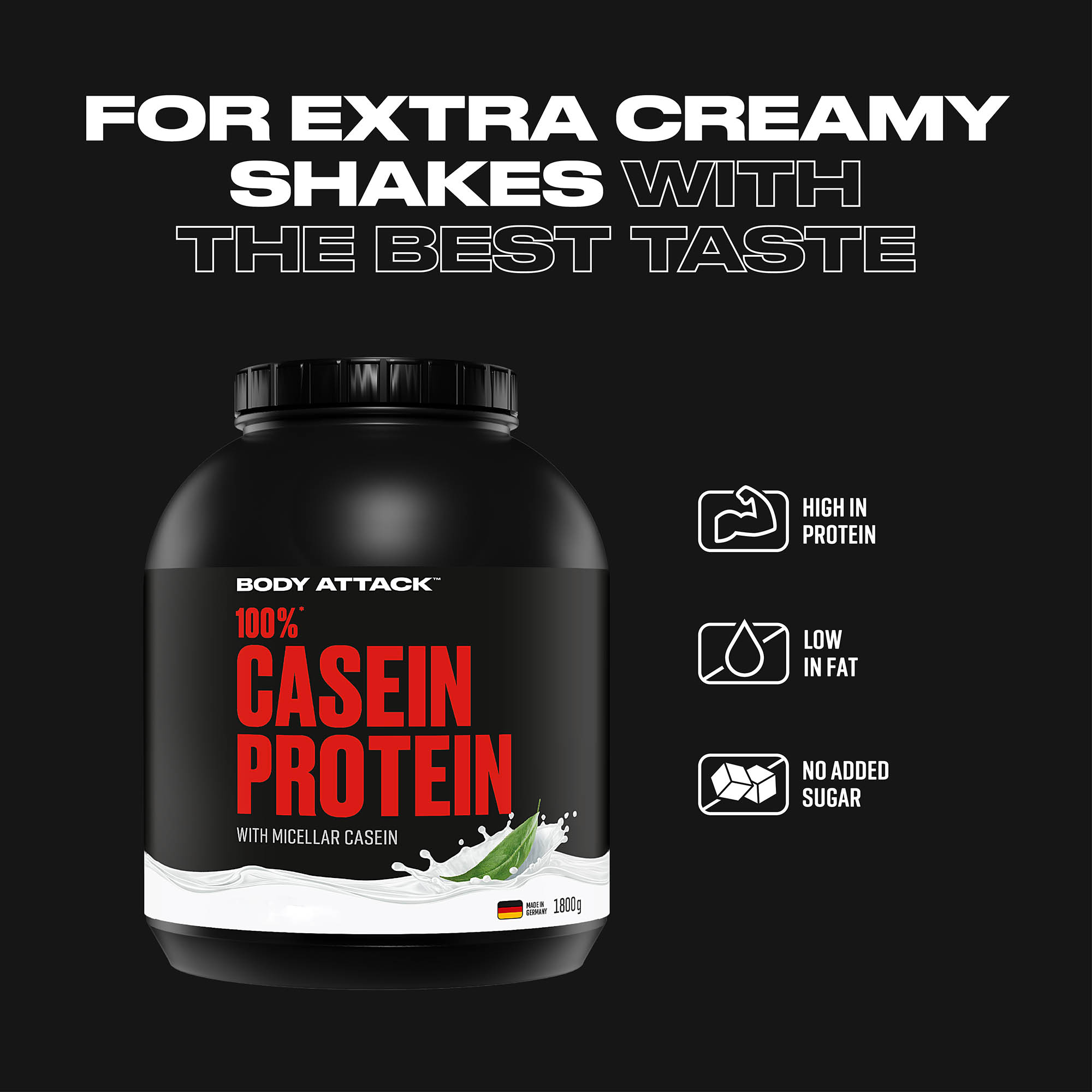 100% Casein Protein Informationsbanner