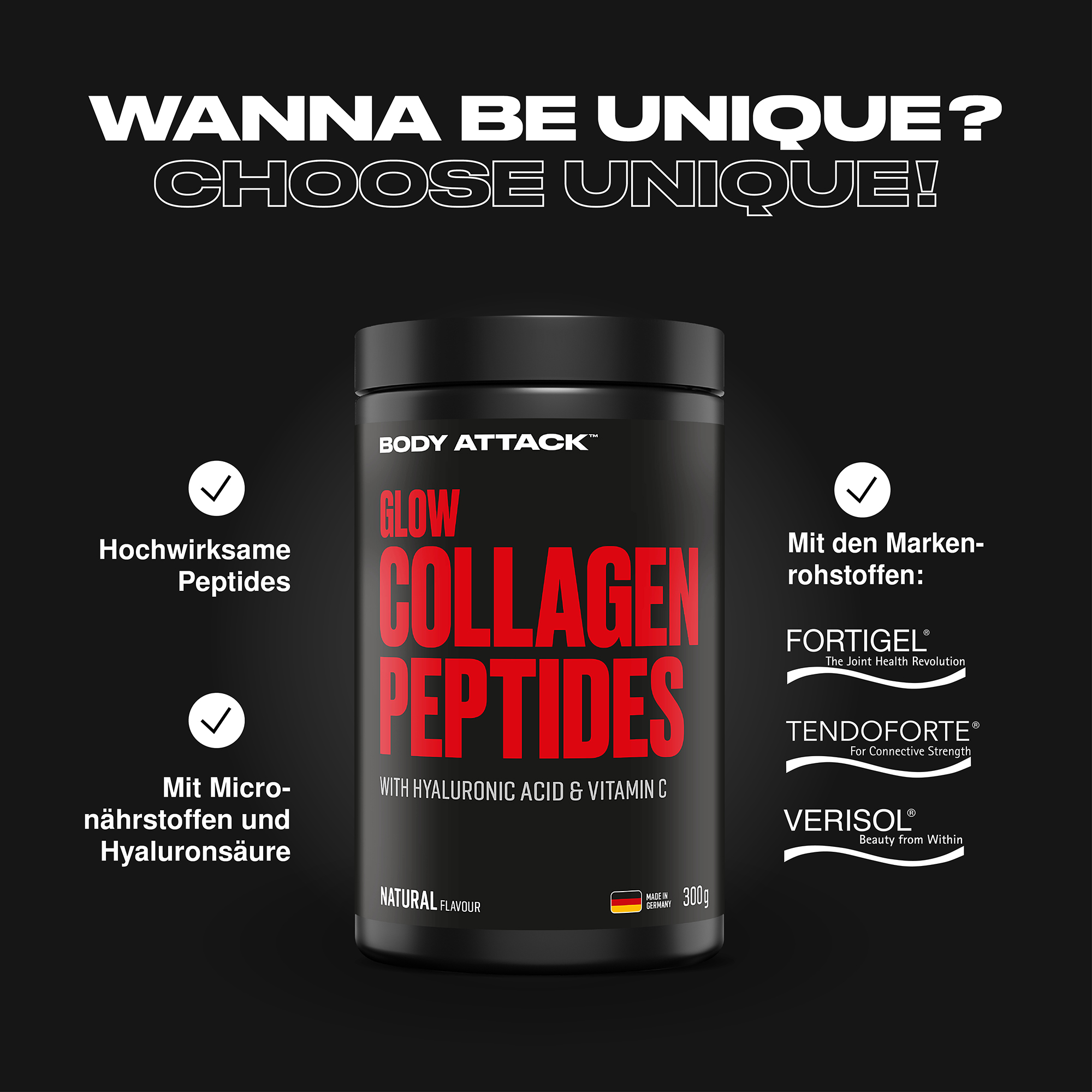 Glow Collagen Peptides Infografik