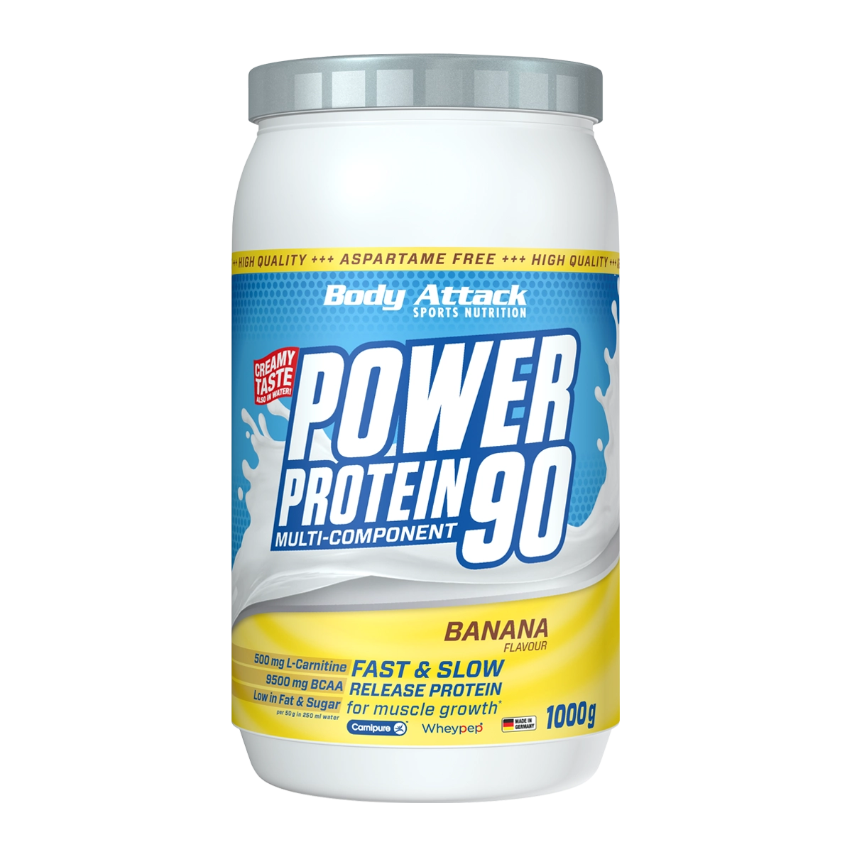 Eine Dose Power Protein 90 Banana 1000g