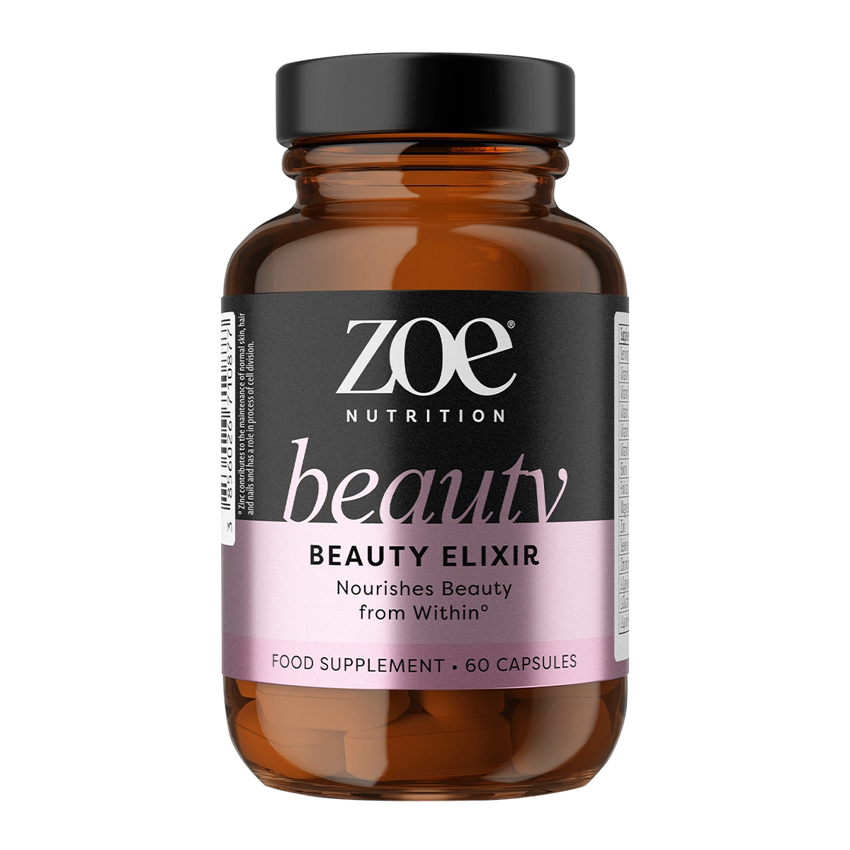 Eine Flasche Zoe Nutrition Beauty Elixir