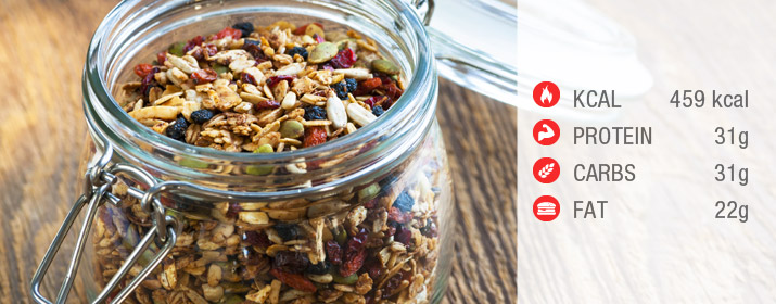 Granola mit Nährwertangaben