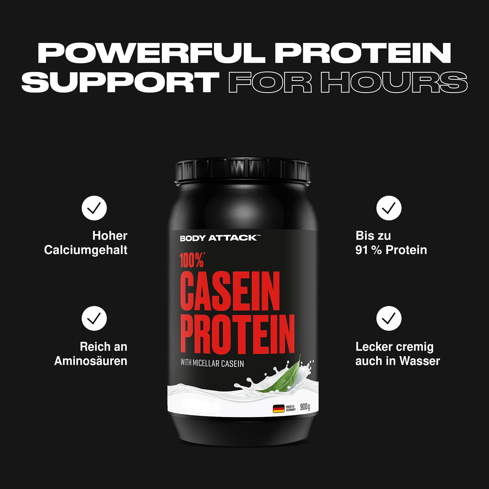 100% Casein Protein Informationsbanner