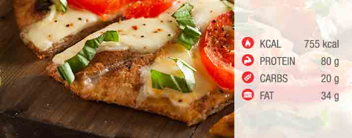 Pizza mit Nährwertangaben