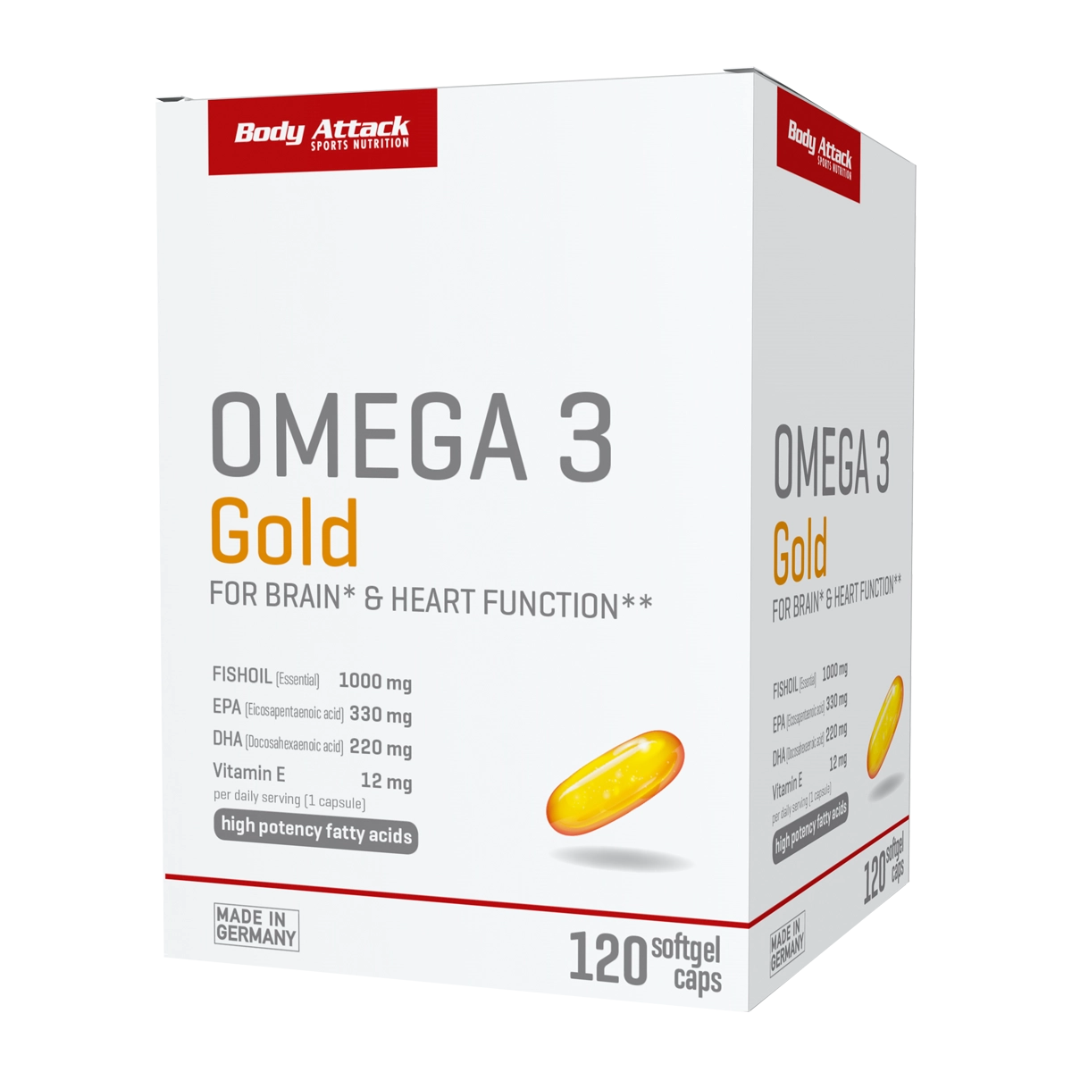 Eine Packung Omega 3 Gold 120 Caps