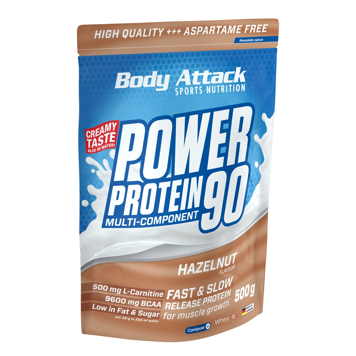 Eine Packung Power Protein 90 Hazelnut