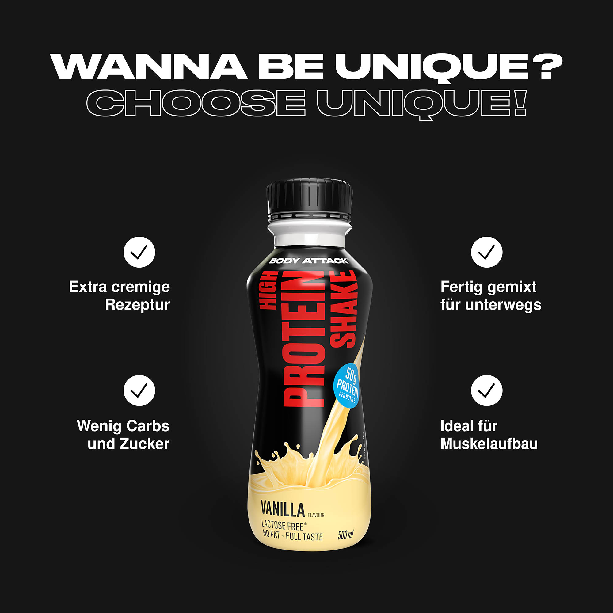 High Protein Shake Informationsbanner