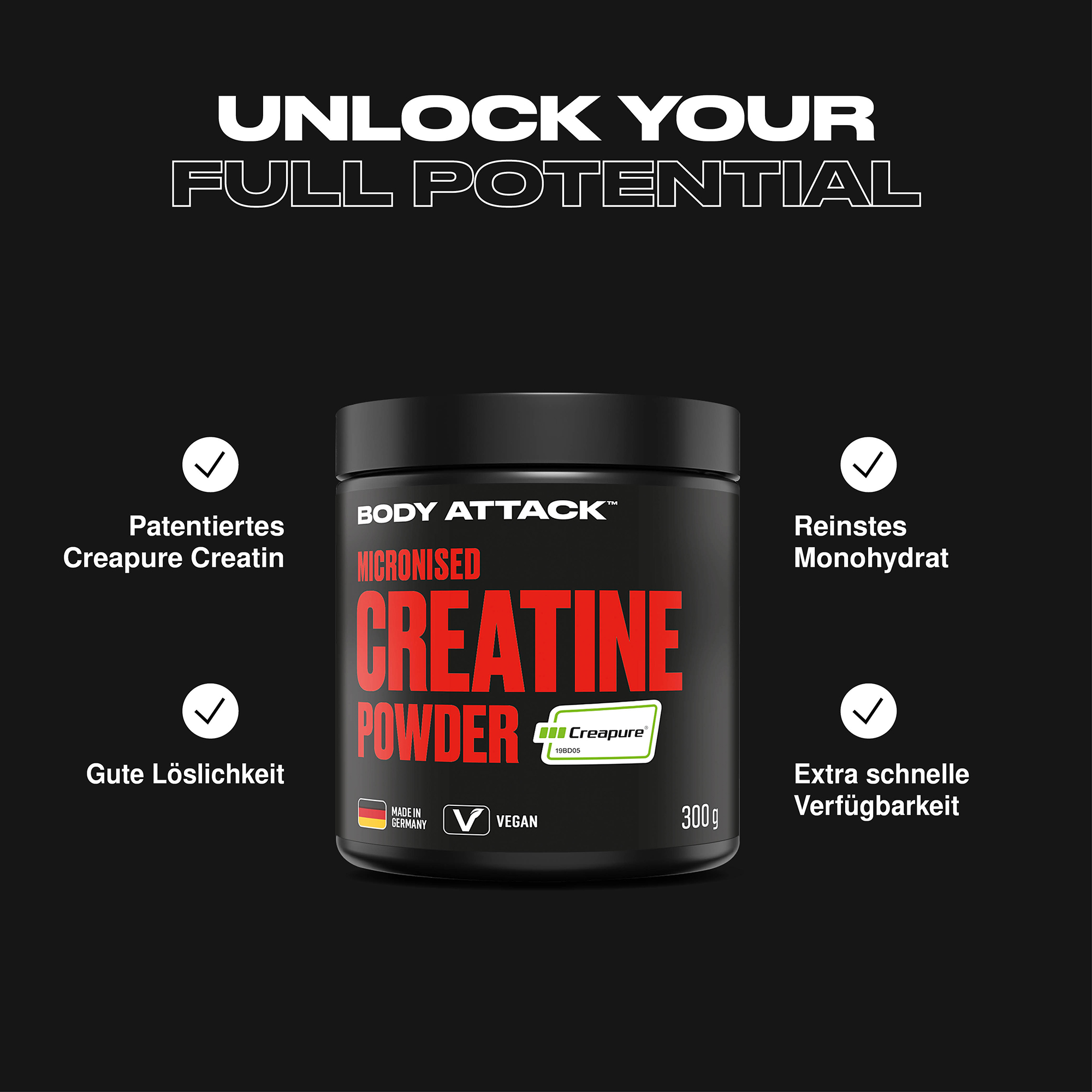 Micronised Creatine Powder Informationsbanner