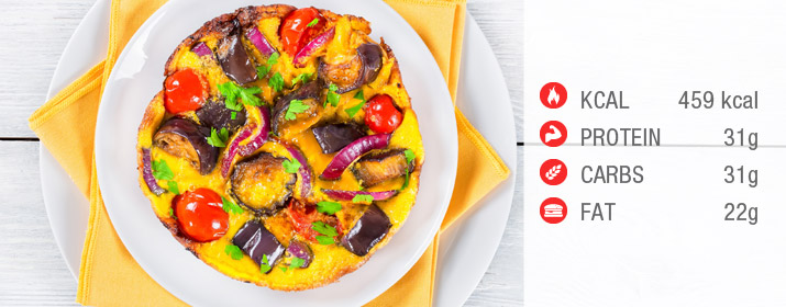 Haferrührei mit Aubergine mit Nährwertangaben