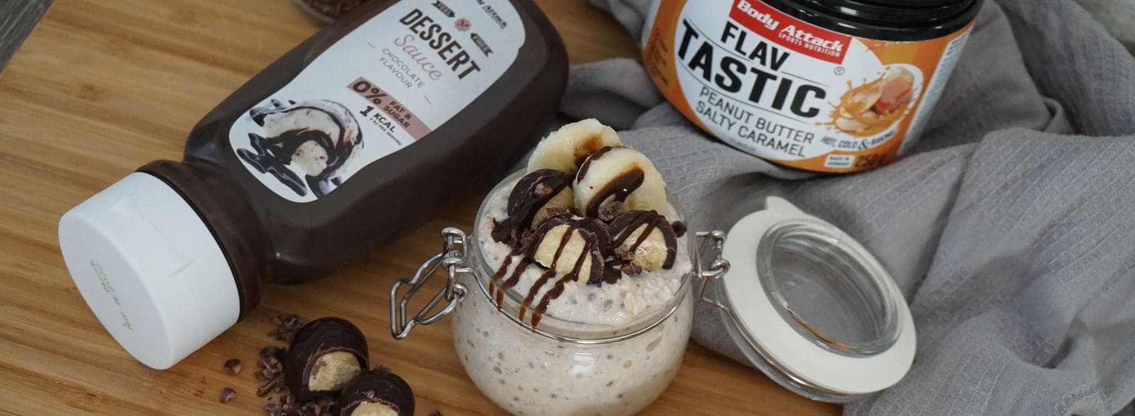 Dessert mit Schoko Dessertsauce und Flavtastic