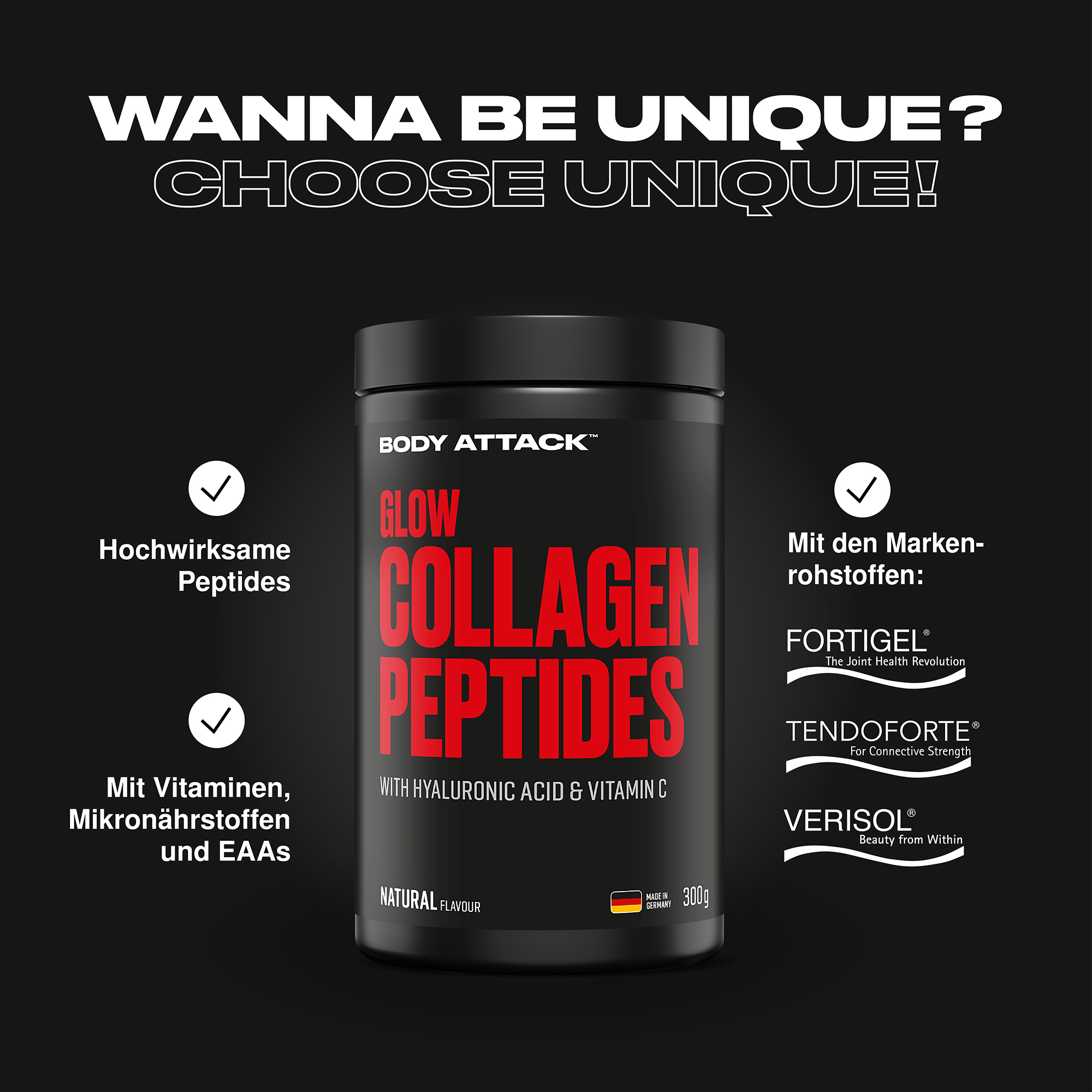 Glow Collagen Peptides Informationsbanner