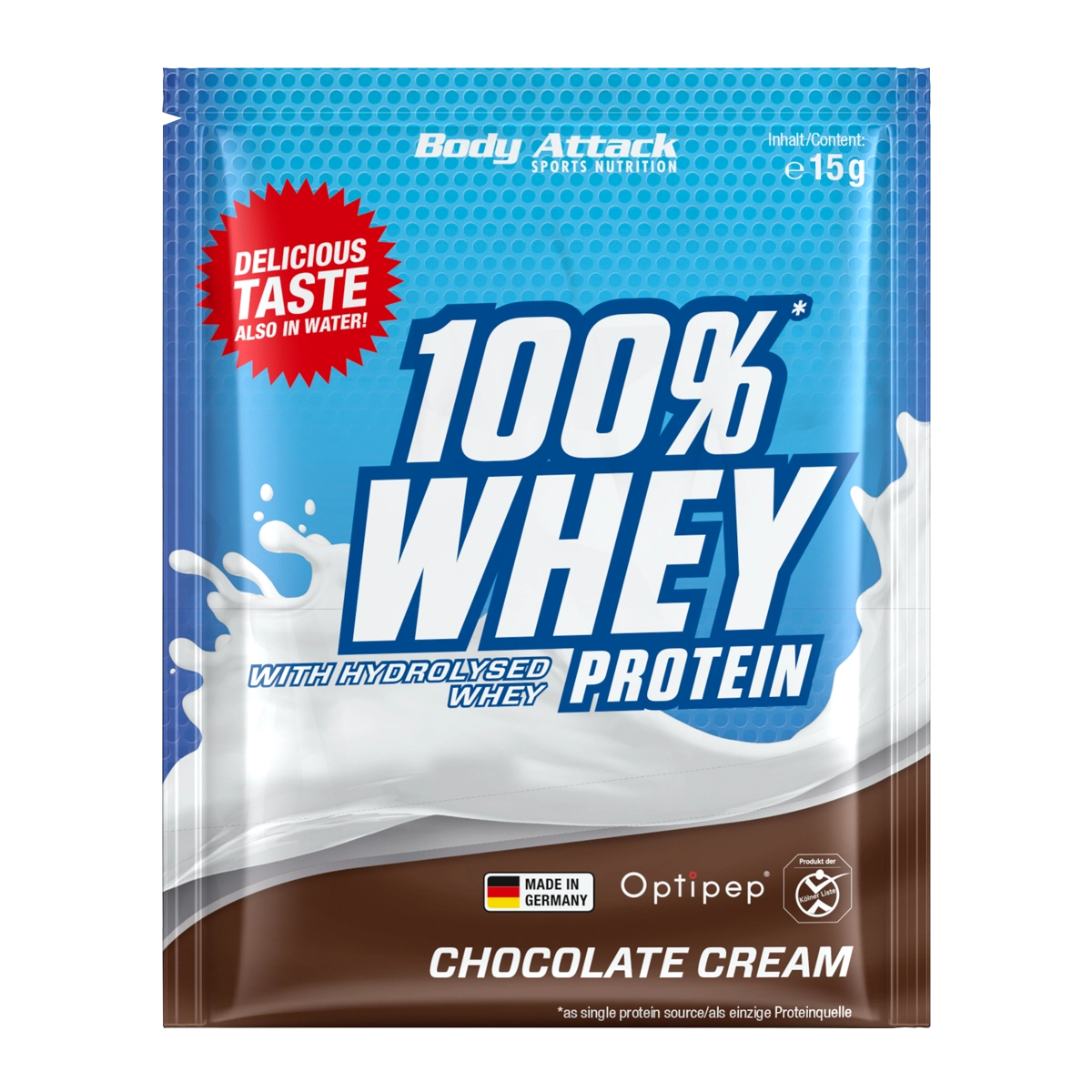Eine 100% Whey Protein Chocolate Probe