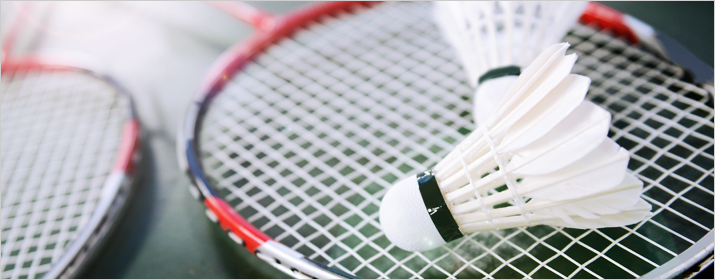 Badminton Ball und Schläger