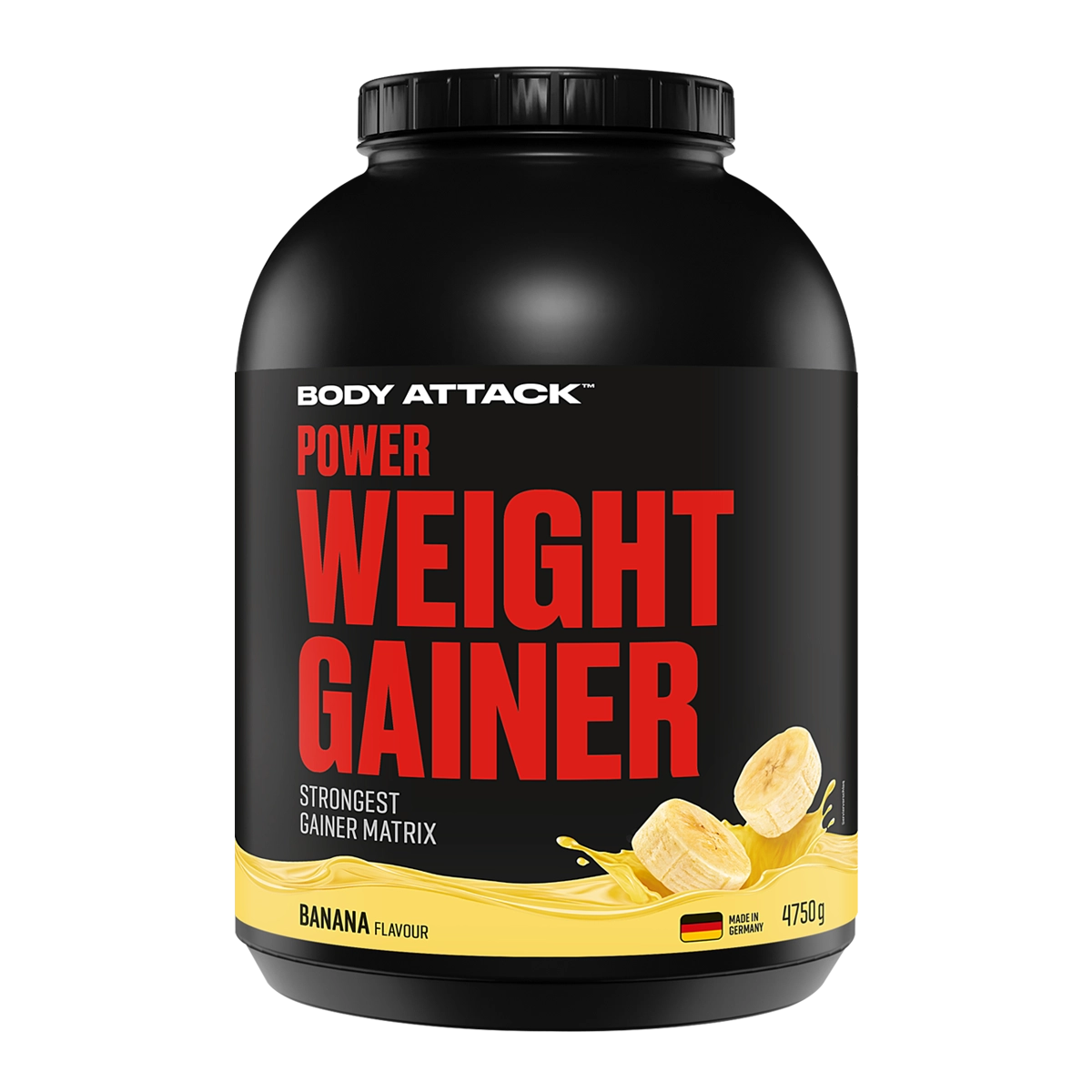 Eine Dose Power Weight Gainer Banana