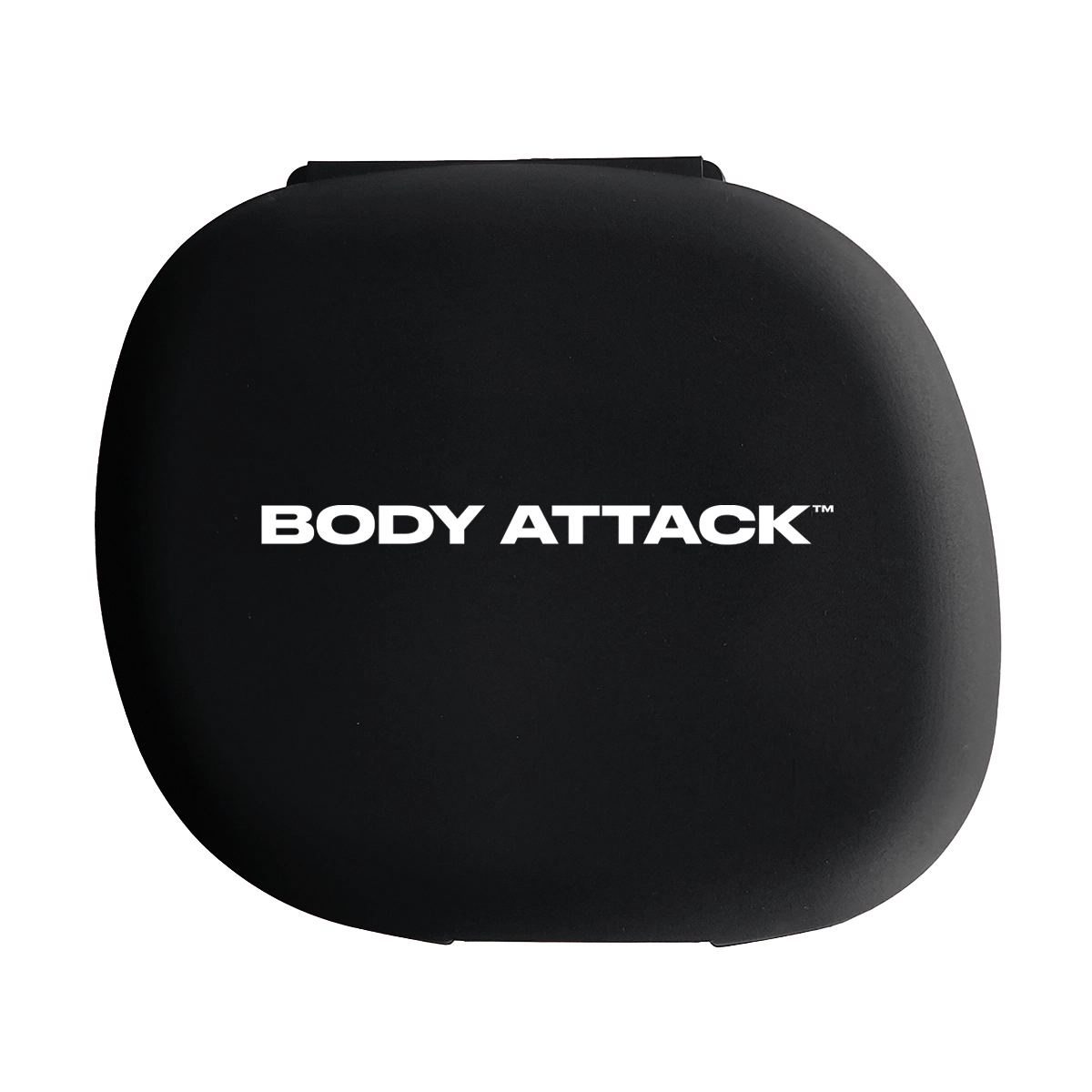 Eine schwarze Body Attack Pillenbox