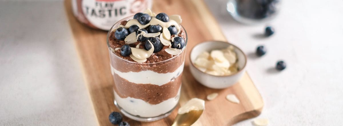 Dessert Joghurt mit Blaubeeren