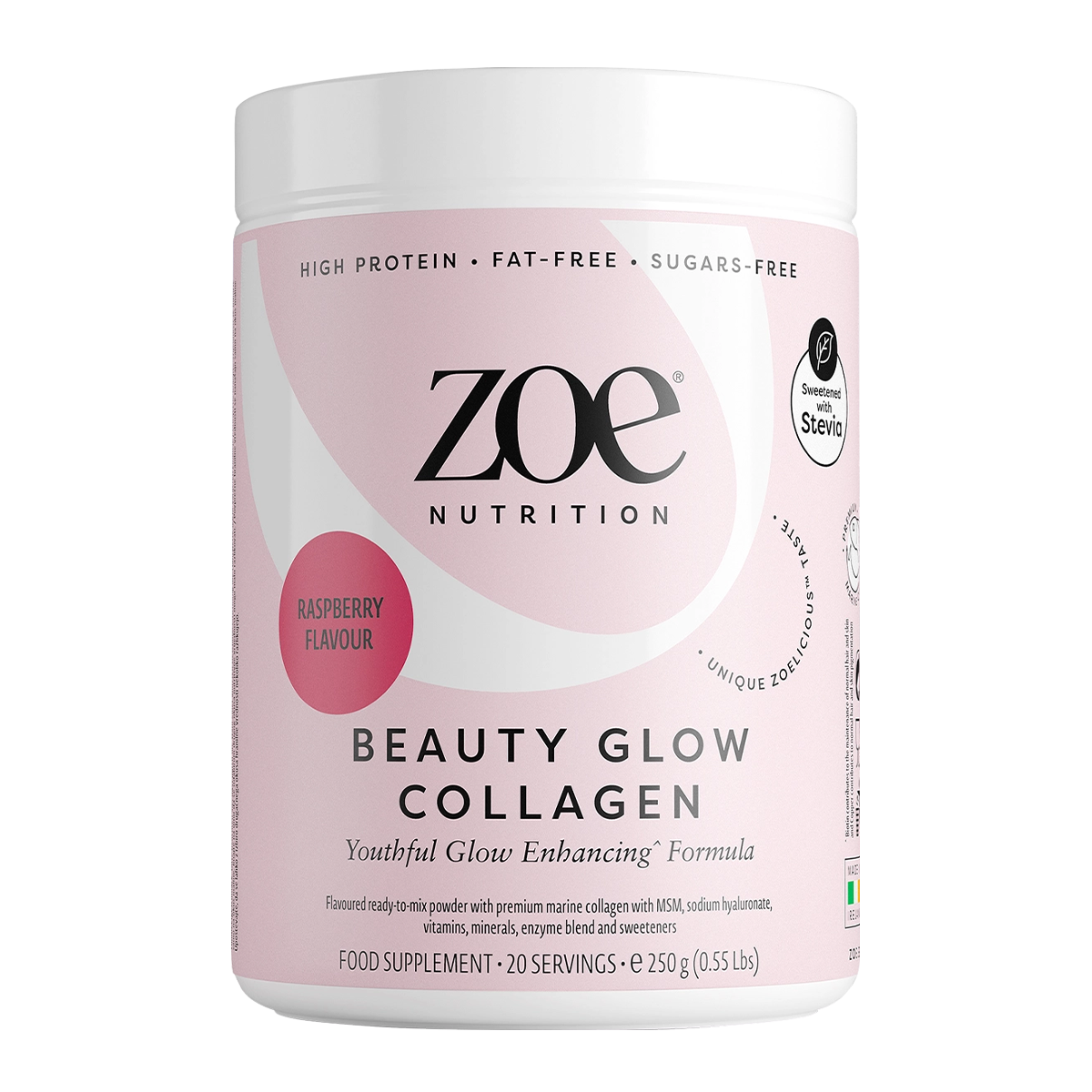 Eine Dose Zoe Nutrition Beauty Glow Collagen Raspberry