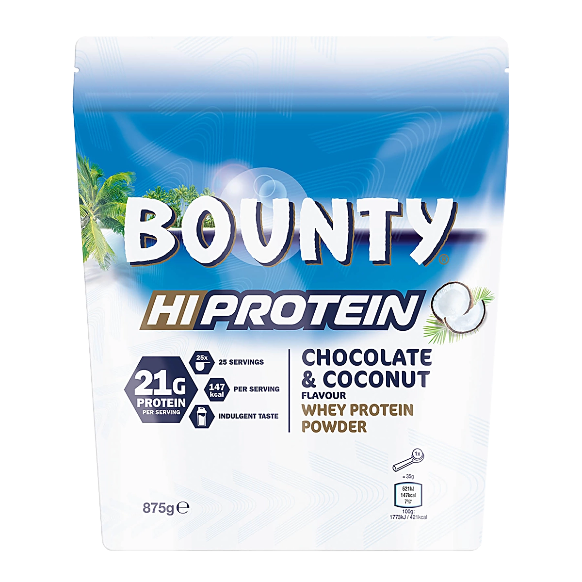 Eine Packung Bounty HI Protein Chocolate & Coconut