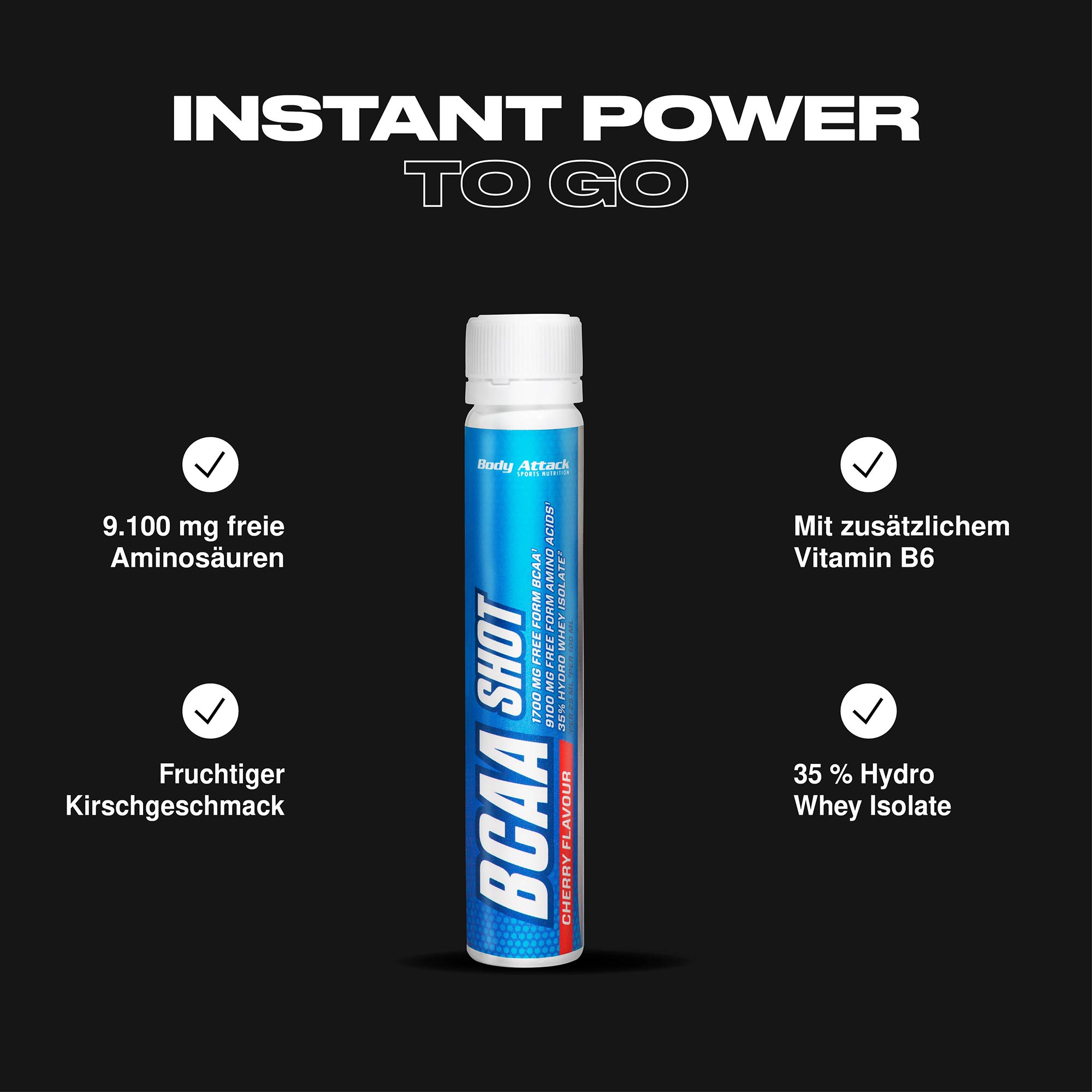 BCAA Shot Informationsbanner