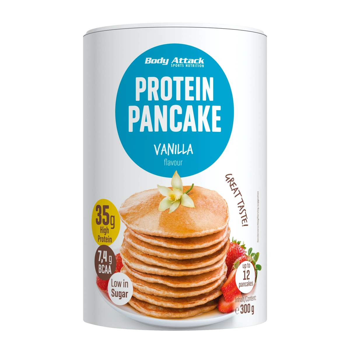 Eine Packung Protein Pancake Vanilla