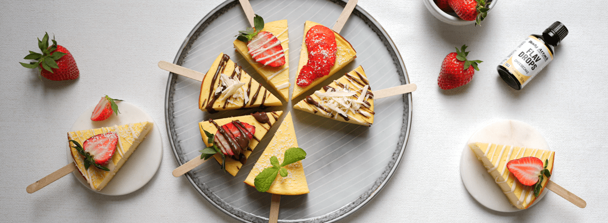 Verschieden verzierte Kuchen Stücke mit Flav Drops