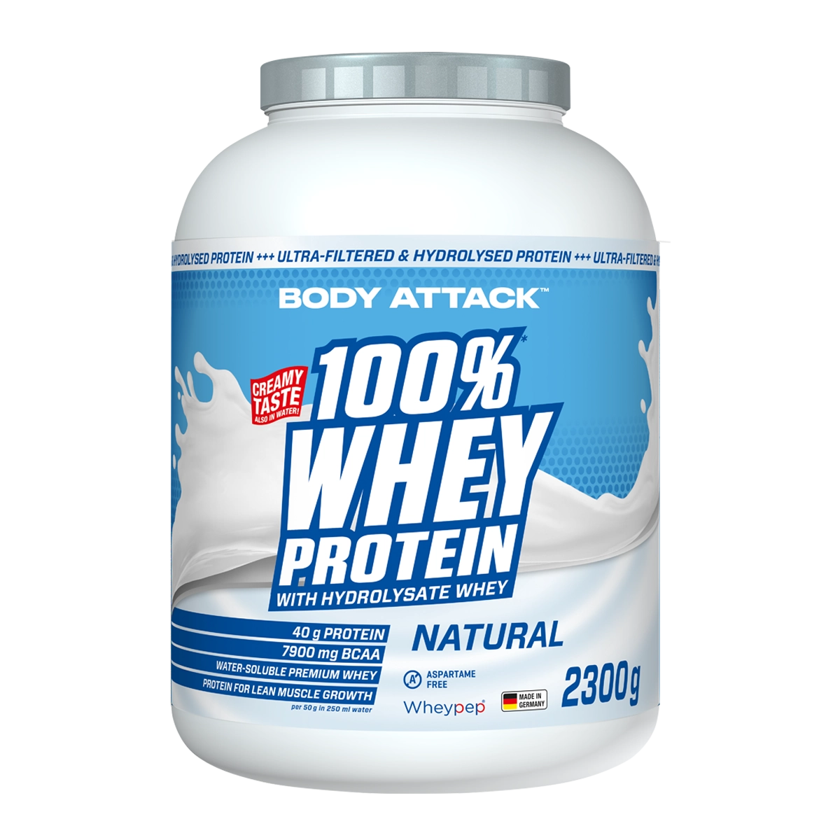 Eine Dose 100% Whey Protein Natural 2300g