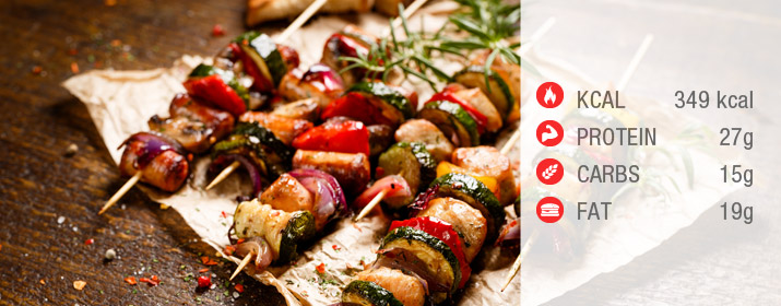 Gemüse Grillspiesse mit Räuchertofu mit Nährwertangaben