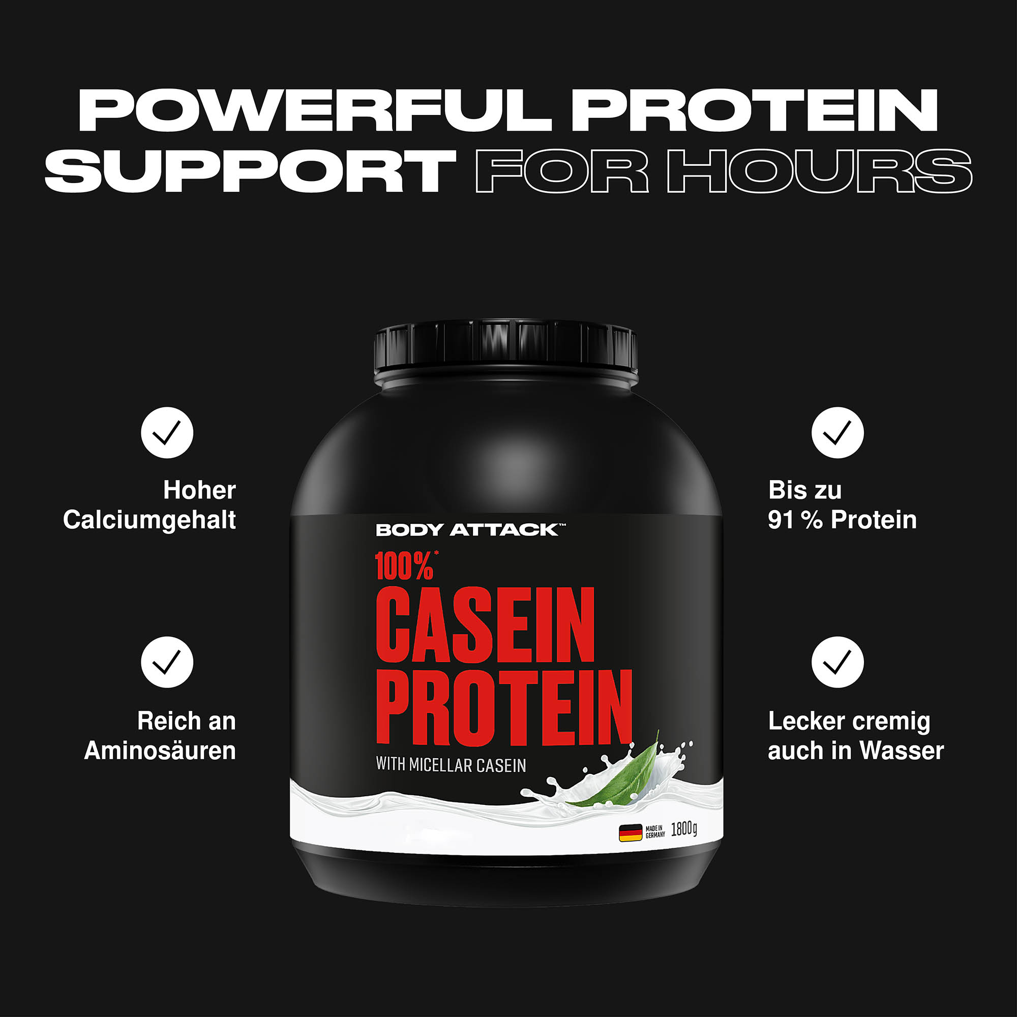 100% Casein Protein Informationsbanner
