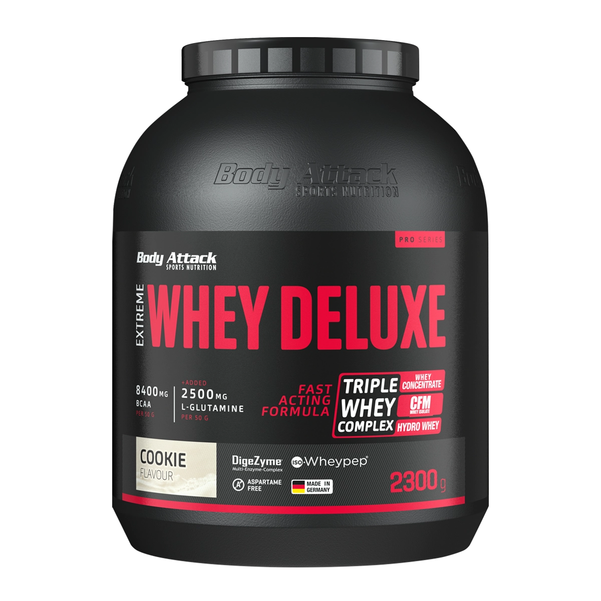 Eine Dose Extreme Whey Deluxe Cookie 2,3Kg