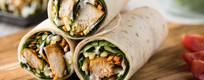 3 Wraps mit Hähnchen