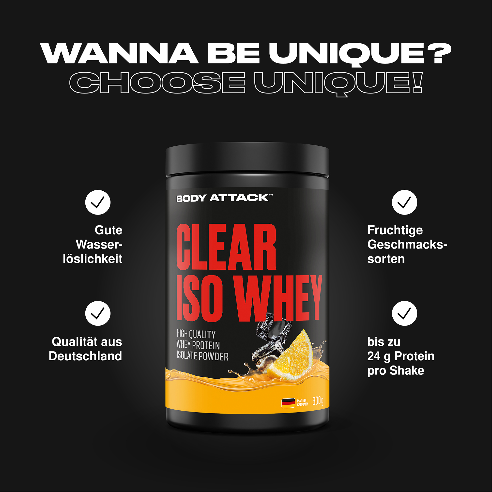Clear Iso Whey Informationsbanner