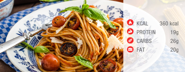 Vollkornspaghetti mit Nährwertangaben