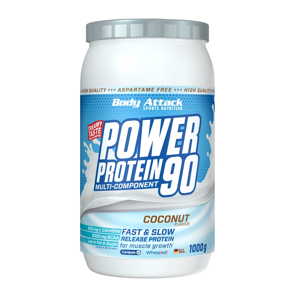 Eine Dose Power Protein 90 Coconut 1000g