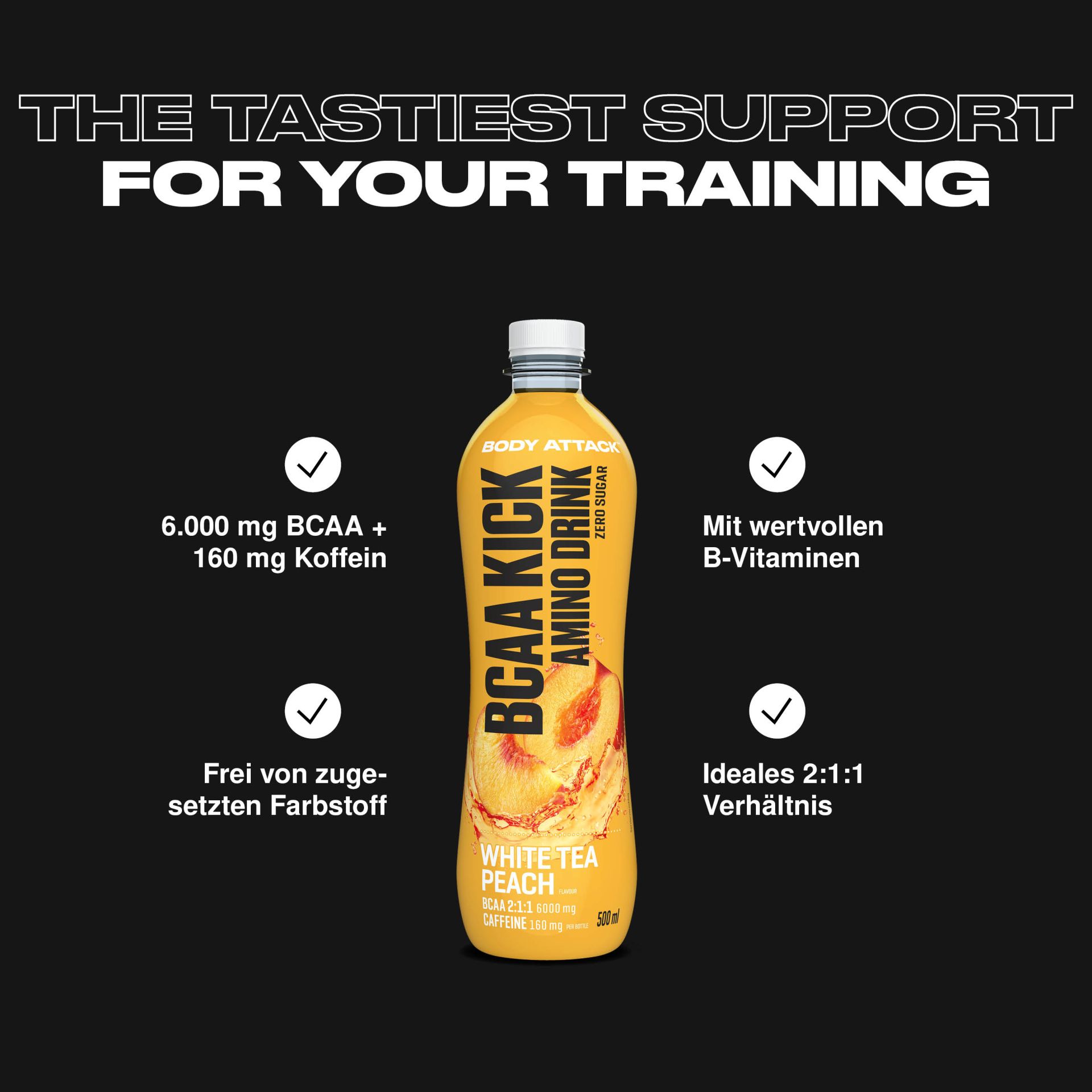 BCAA Kick Amino Drink Informationsbanner