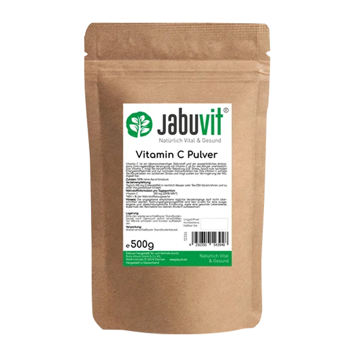 Eine Packung Jabuvit Vitamin C Pulver 500g