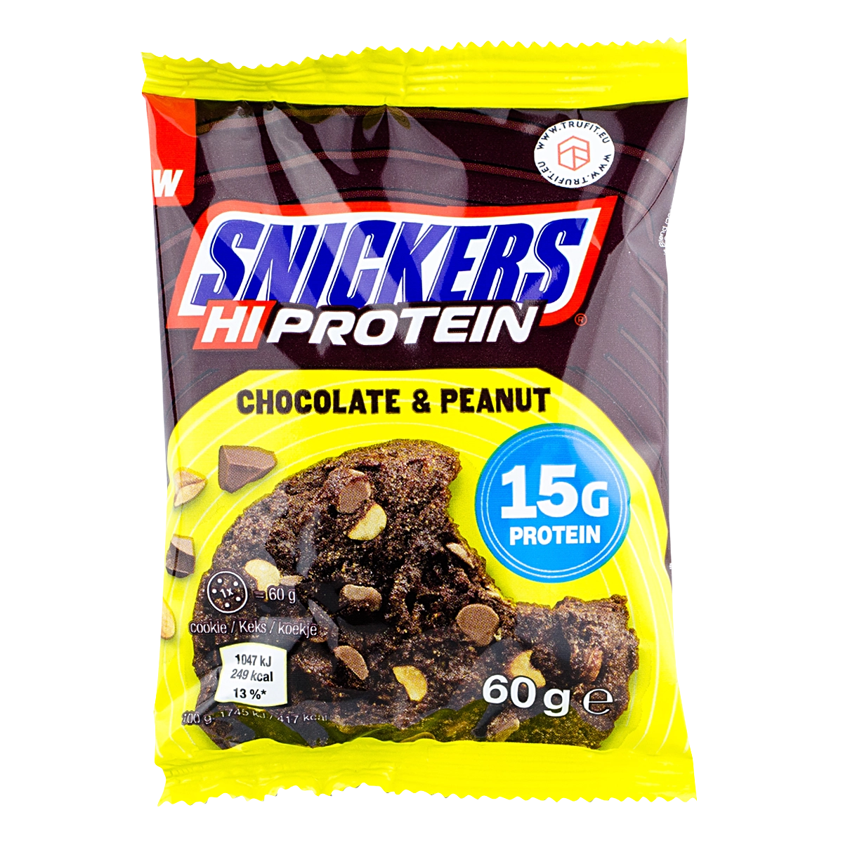 Eine Packung Snickers HI Protein Chocolate & Peanut Cookie