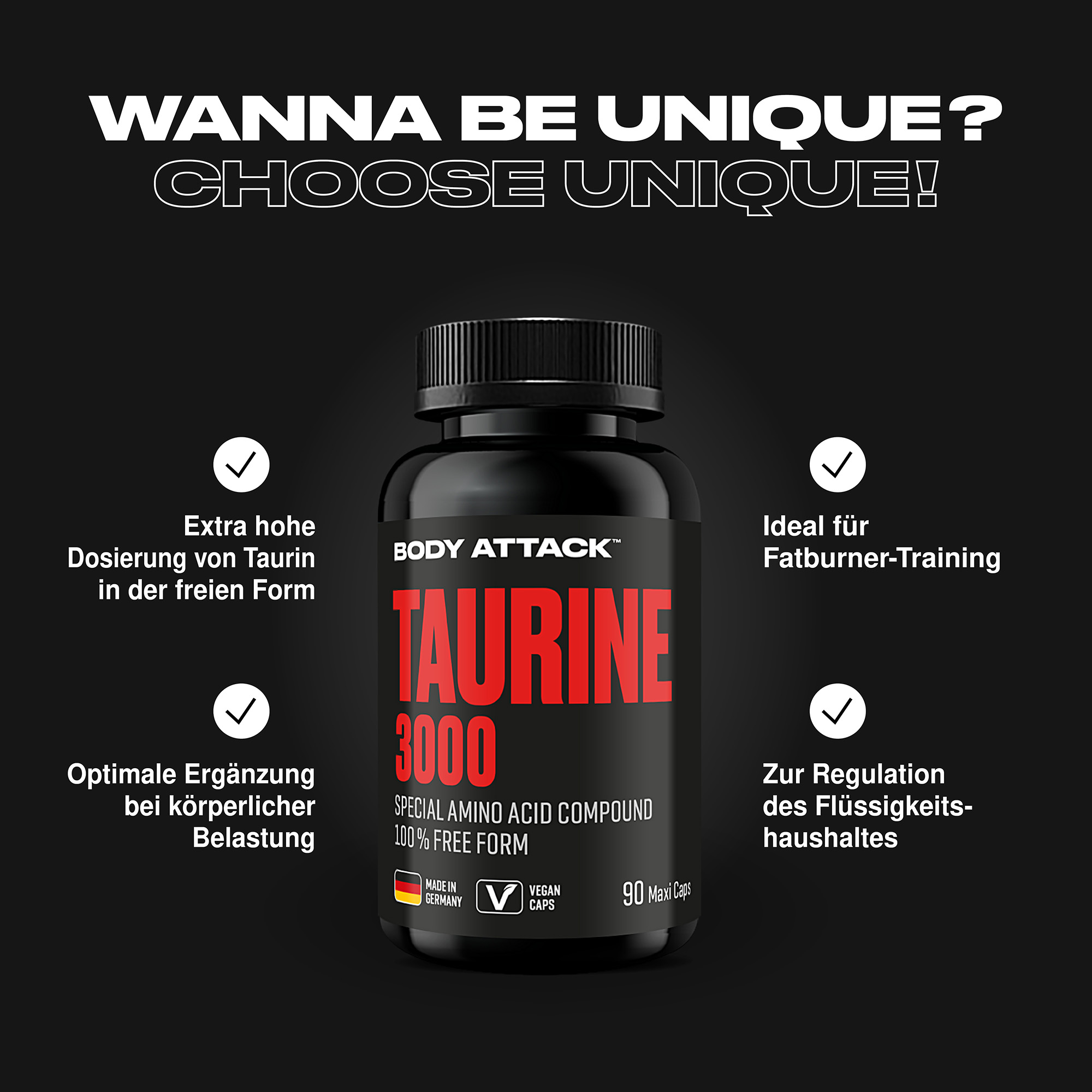 Taurine 3000 Informationsbanner