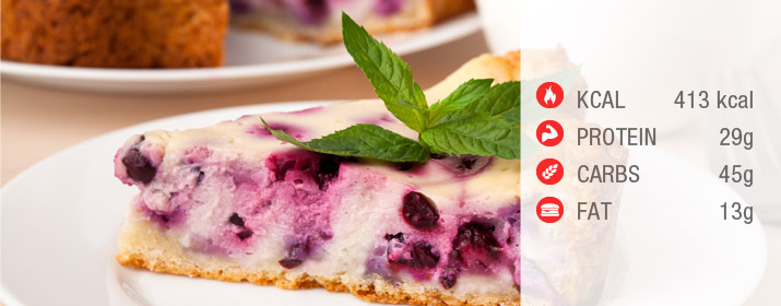Blaubeerkuchen mit Nährwertangaben