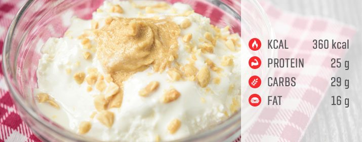 Banana-Caramel-Peanut-Cottage mit Nährwerten