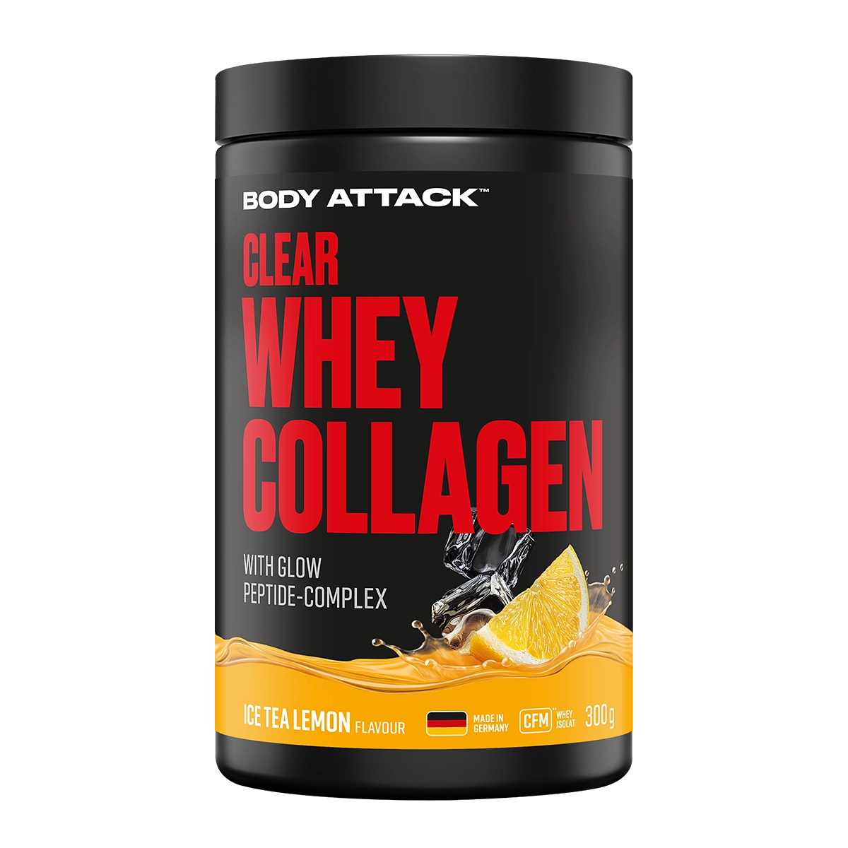 Eine Dose Clear Whey Collagen Ice Tea Lemon