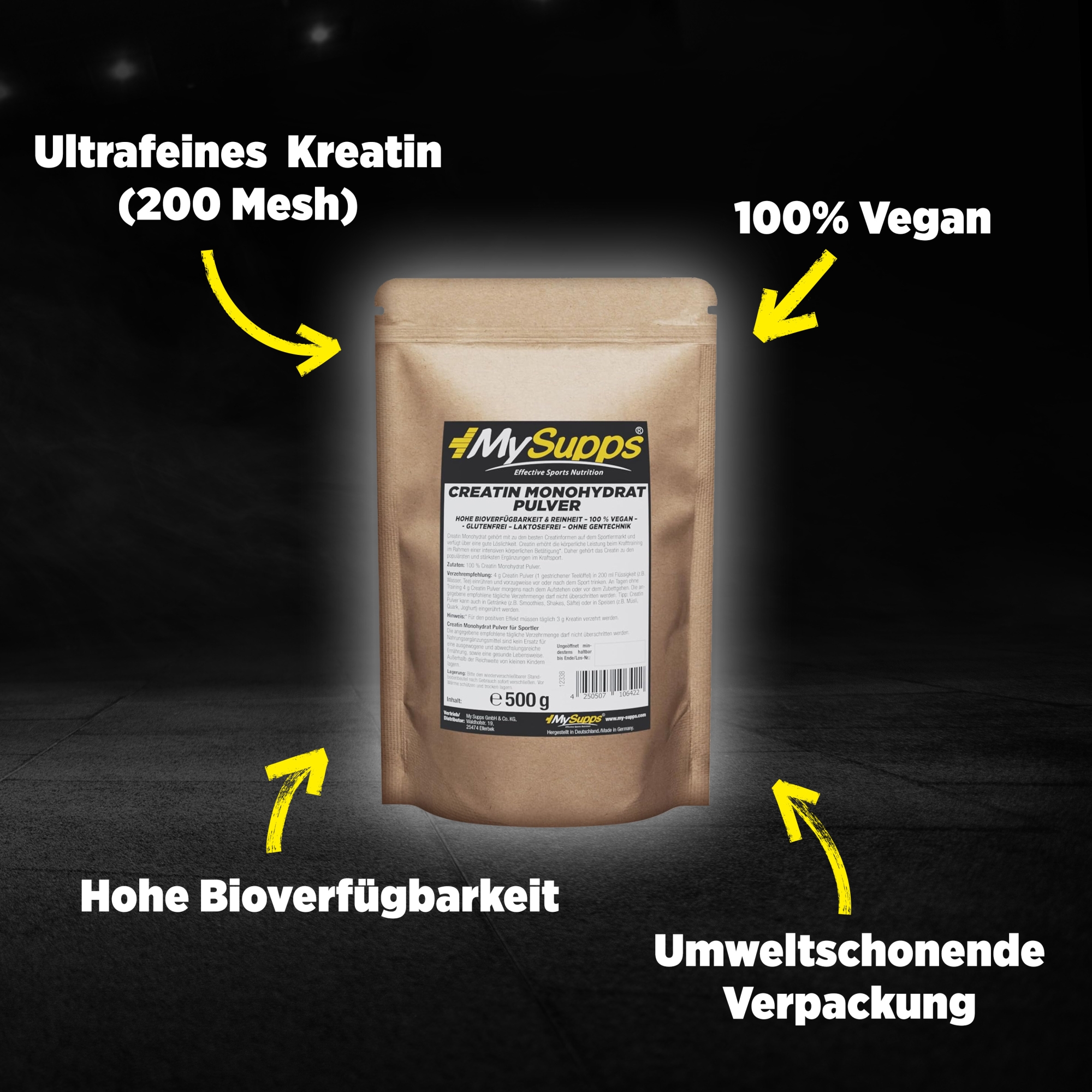 MySupps Creatine Monohydrat Informationsbanner