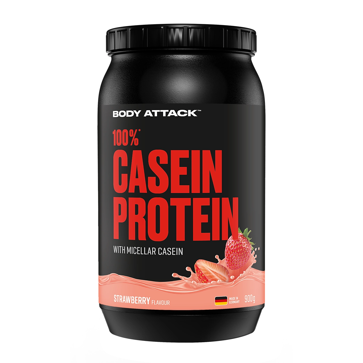 Eine Dose 100% Casein Protein Strawberry