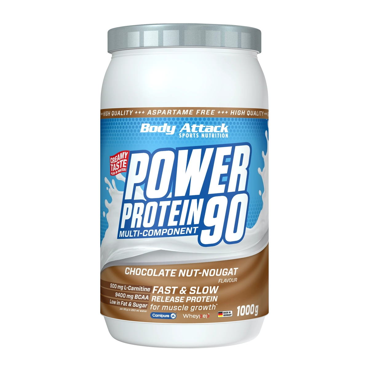 Eine Dose Power Protein 90 Chocolate Nut-Nougat 100g