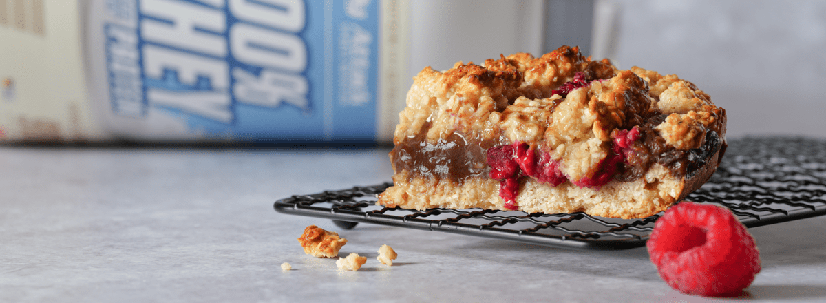 Protein Kuchen mit Himbeeren