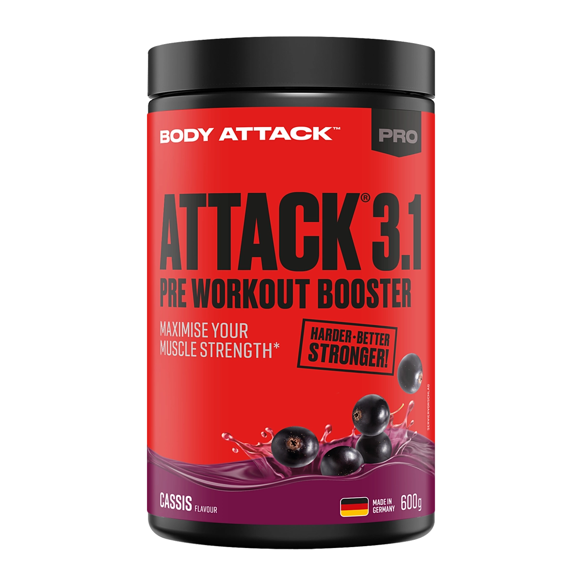 Eine Dose Attack 3.1 Pre Workout Booster Cassis Flavor