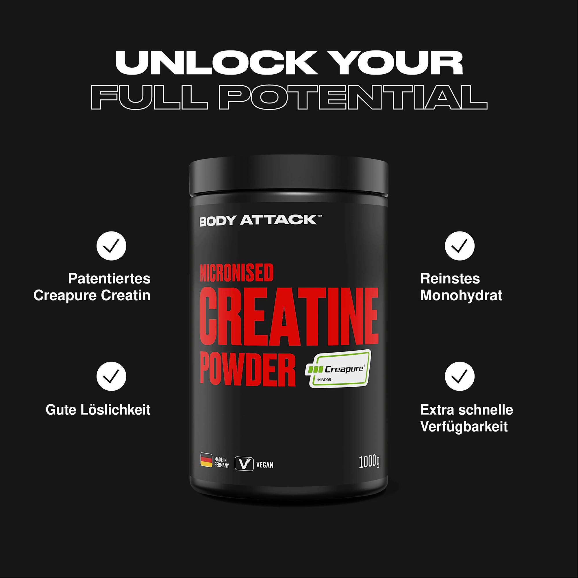 Micronised Creatine Powder Informationsbanner